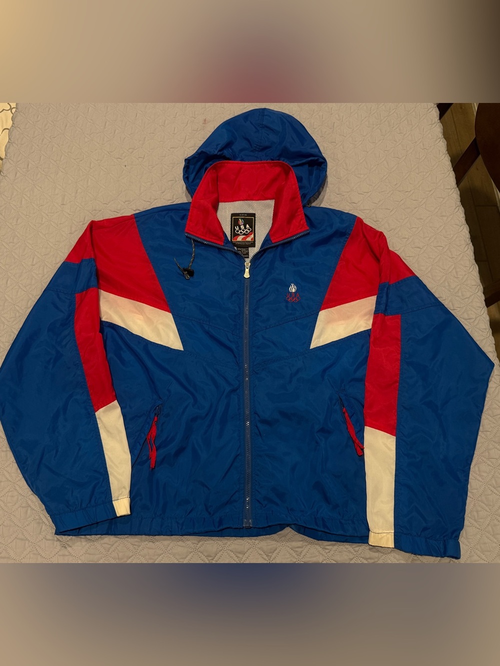 VTG 1992 Barcelona Summer Olympics JCPenney USA Olympic Windbreaker Jacket L